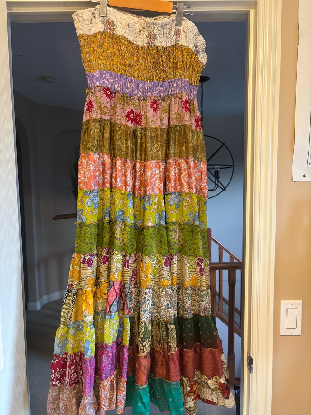 Bohemian Multicolor Tiered Maxi Dress